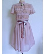 Vintage St. Gillian by Kay Unger Shirtwaist Tea Dress 10 Mauve Pink Lace... - £35.91 GBP