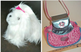BATTAT White Puppy Long Hair Pink Ribbon Bow. Carrier - £11.05 GBP