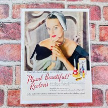 1949 Revlon Elegant Woman Plumb Beautiful Red Lipstick Original Retro PRINT AD - £11.45 GBP