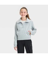 All In Motion Girls 1/2 Zip Fleece Pullover Sweatshirt LARGE (10/12) Gray - $17.99