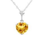 Galaxy Gold GG 14K Solid White Gold Natural Citrine Heart Pendant Neckla... - $532.61