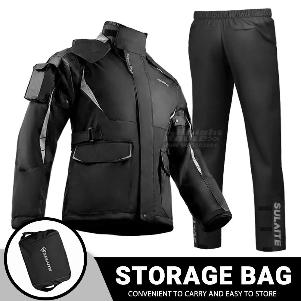 Motorcycle Raincoat Men Motorbike Rain Suit Moto Raincoat Rain Coat Jacket Pants - £56.37 GBP+