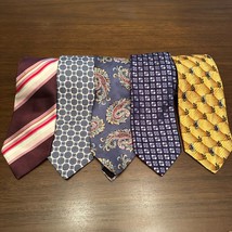 Lot 5 Men Designer Silk Neck Ties Neckties Ike Behar Bcbg Oscar De La Renta - £15.04 GBP