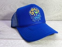 New Space Out Royal Blue Cap Hat 5 Panel High Crown Trucker Snapback Vintage - £19.24 GBP
