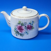 Vintage Ellgreave Teapot Ironstone White Floral Gold Trim Victorian - SH... - $18.95