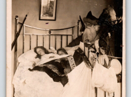 Santa Claus Real Photo Postcard RPPC Children In Bed  1906 Robert McCram 357 - £94.94 GBP