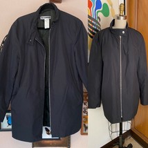 Vtg JIL SANDER Women Nylon Black Jacket Sz 38 windbreaker long zipper - $143.55