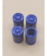 Set of  4 Blue Bullet Tire Valve Stem Caps For Car, Standard Fitting #41 - £5.60 GBP