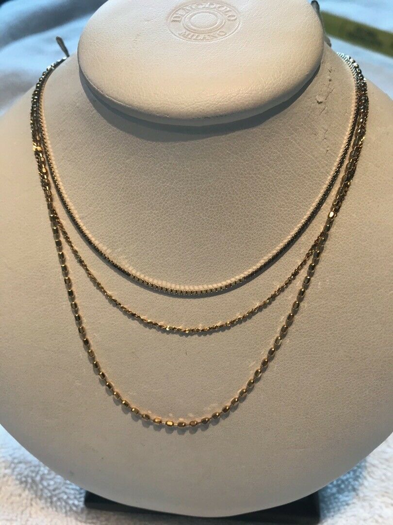 3 pieces 24k over sterling silver necklace  2 NWT 1 no tag  unworn - $59.89