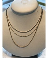 3 pieces 24k over sterling silver necklace  2 NWT 1 no tag  unworn - £47.72 GBP