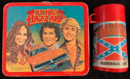 1980 Dukes of Hazzard Lunch Box w/ Thermos &amp; Both Lids - £109.56 GBP