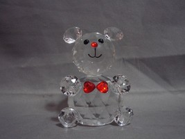 Elegant Charming Glass Bear w/ Red Bowtie  - $10.93 CAD