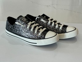 Women&#39;s CONVERSE Chuck Taylor All Star Low Top Glitter Black (A11138C) S... - £31.24 GBP