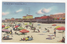 Beach Scene Ocean City New Jersey 1954 postcard - £4.70 GBP
