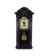 Bedford Clock Collection 25.5 Inch Antique Mahogany Cherry Oak Chiming W... - £123.45 GBP