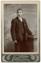Circa 1880&#39;S Cabinet Card Handsome Man Wearing Suit Horace H Dudley Worcester UK - £7.52 GBP