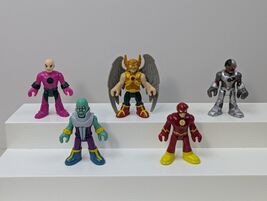 Imaginext DC Super Friends Lot Figures Hawkman Flash Cyborg Lex Luthor B... - $16.82