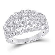 0.87 Cttw Round Diamond Graduated Anniversary Womens Band 14k White Gold - $1,302.84