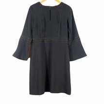 Ann Taylor Black Lace Trim Flare Bell Sleeve Midi Women&#39;s Dress Brand New Sz 6 - £58.66 GBP