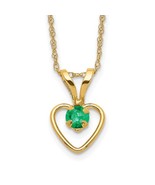 Children&#39;s May Emerald Birthstone Heart Necklace - $232.49 CAD