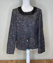 Chico’s women’s open front Tweed Blazer jacket size 1 black C12 - $17.73