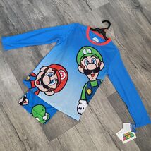 New Med Nintendo Super Mario Bros Boys Long Sleeve Top &amp; Pants Pajama Set - $9.89
