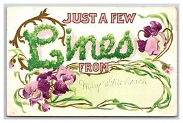 Large Letter Floral Greetings Just a Few Lines Embossed DB Postcard K17 - £3.12 GBP
