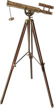 Antique Brass Telescope Floor Standing Wooden Tripod Adjustable Telescope Gift - £111.34 GBP