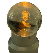 Laser Sketched Marilyn Monroe Crystal Ball on lighted Pedestal - £26.96 GBP