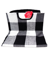 HOLIDAY TIME IG172783 48 INCH TREE SKIRT BLACK &amp; WHITE BUFFALO PLAID - NEW! - $13.98
