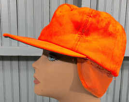 VTG Thinsulate Made USA Discolored Blaze Orange Hunting Baseball Cap Hat AS IS  - £13.29 GBP