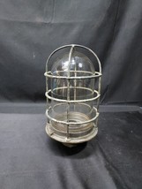 Early 1900s Van Brunt Large Brass Cage Industrial Wall Overhead Light STEAMPUNK - £36.15 GBP