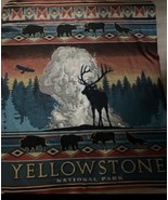 Fleece Throw Blanket Yellowstone National Park YNP  50x60 Elk Bear Buffa... - $38.00