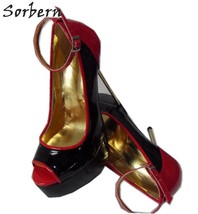 16Cm Gold Steel Heels Shoes Women Pumps Sexy Peep Toe Size 33-52 High Heels Ankl - £284.84 GBP