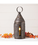 Folk Art Tin Electric Lantern 17-Inch Hand Punched Metal  Signed by Irvi... - £102.22 GBP