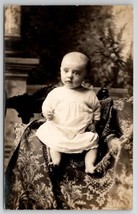 RPPC Cute Baby Face of Innocence Pretty Embroidered Blanket Photo Postcard T21 - £7.95 GBP