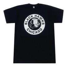 Chicago Blackhawks Men’s T-Shirt Hockey Graphic Minimalist Black - £10.99 GBP+