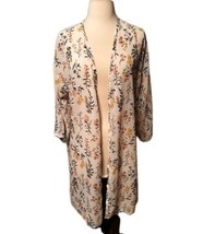 Massini  Coverup Women M  Floral Pink White  Boho Cottage Sheer Open - €11,89 EUR