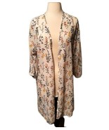 Massini  Coverup Women M  Floral Pink White  Boho Cottage Sheer Open - €11,89 EUR