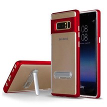 For Samsung Galaxy S10 Transparent Bumper Case w/Kickstand RED - £4.68 GBP