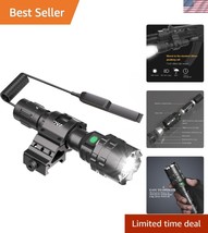 Durable Matte Black Tactical Flashlight - 500m Range, 5 Modes, USB Recha... - $699.32 MXN