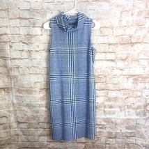 J McLaughlin Cowl Neck Sheath Dress in Blue/White Glen Plaid Size XS - $47.52