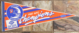 Vtg NFL Football Pennant-Denver Broncos Super Bowl XXII-30&quot; Banner-1987 ... - $9.49