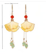 Chinese Velvet Flower Earrings,925 Silver Hypoallergenic Handmade Craft - $49.99