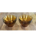 6 Vintage Amber Brown Clear Glass Soup Cereal Bowls 5 1/2&quot; W x 2 1/2&quot; T - $768.25 MXN