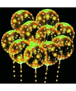 10 PACKS LED Bobo Balloons Clear Light Up BalloonsHelium Glow Bubble Bal... - $12.86