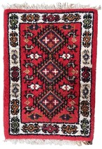 Handmade vintage Oriental rug 1.3&#39; x 1.8&#39; (40cm x 56cm) 1970s - 1C882 - $6,290.16 MXN