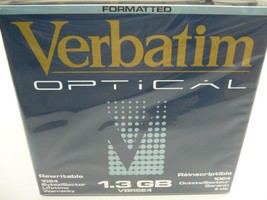 MO disk 1.3GB Verbatim, Magneto Optical Disk 5.25&quot; Rewritable, NEW - £37.72 GBP
