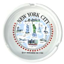 New York City NYC WTC Vintage AshTray Tourist Statue of Liberty Coaster Ceramic - £28.02 GBP