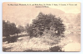 Postcard No Mans Island Woodsville New Hampshire Wells River Vermont - £2.87 GBP